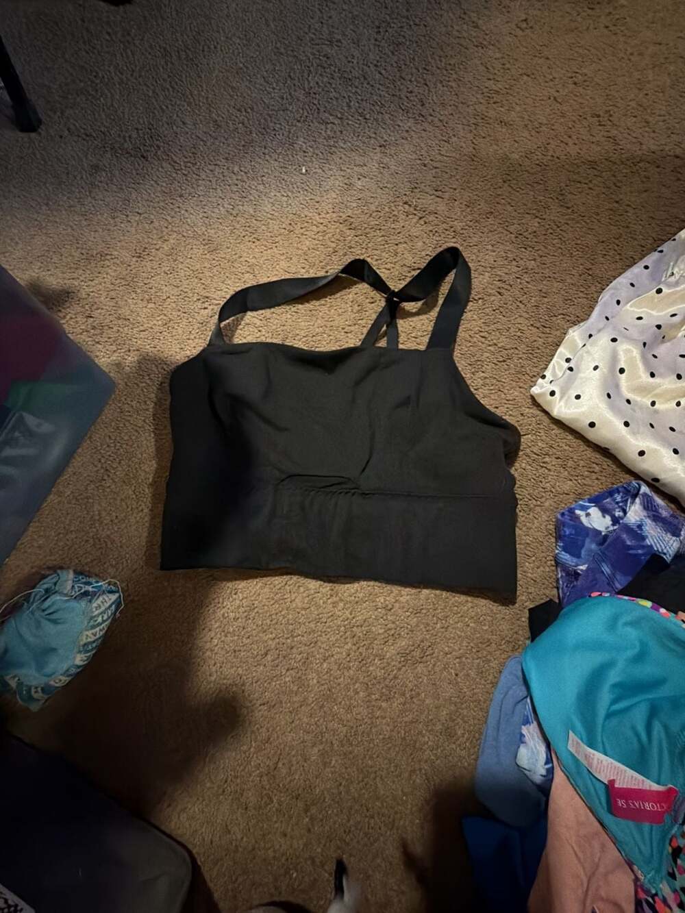 Athleta Black Criss-Cross Strap Sports Bra Crop Top